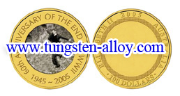gold plate tungsten alloy coin